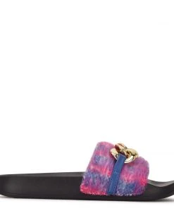 Nine West Slinks Flat Slide Sandals Color Pop