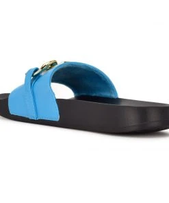 Nine West Color Pop Slinks Flat Slide Sandals 9 Nine West Color Pop Slinks Flat Slide Sandals