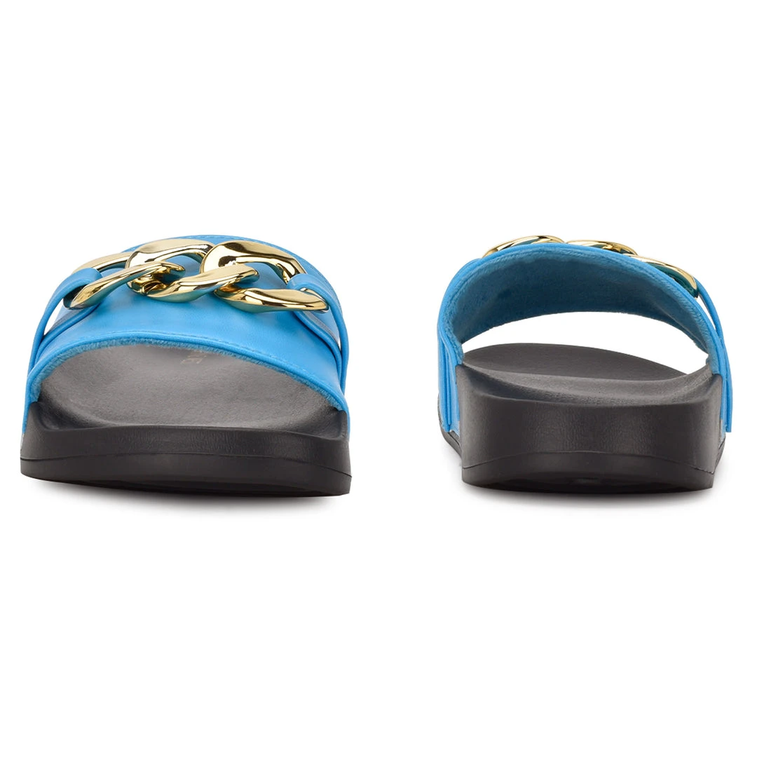 Nine West Color Pop Slinks Flat Slide Sandals 6 Nine West Color Pop Slinks Flat Slide Sandals