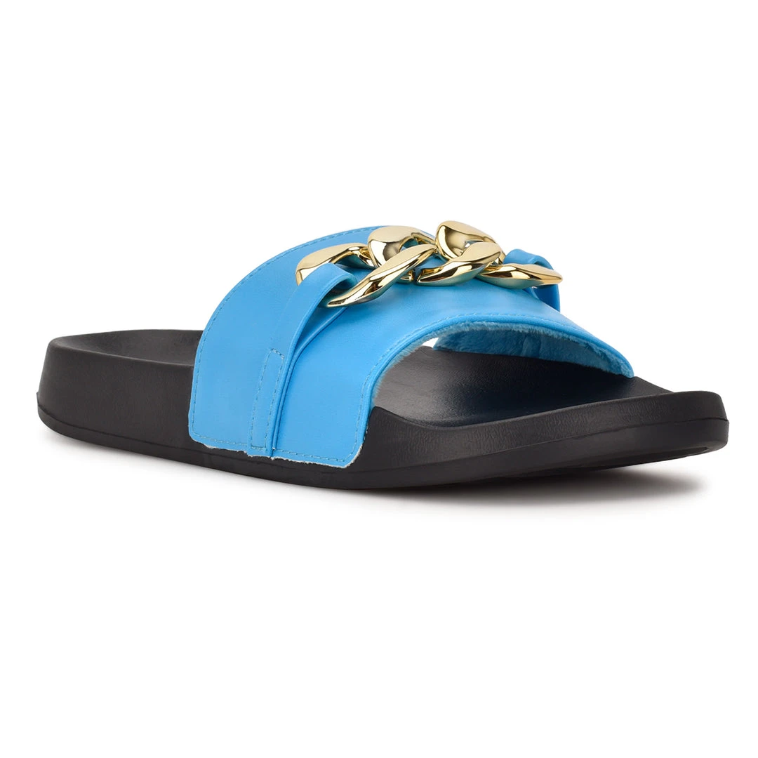 Nine West Color Pop Slinks Flat Slide Sandals 4 Nine West Color Pop Slinks Flat Slide Sandals
