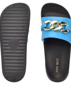 Nine West Color Pop Slinks Flat Slide Sandals 11 Nine West Color Pop Slinks Flat Slide Sandals