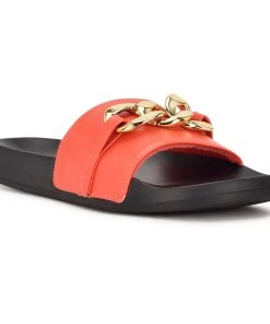 Nine West Color Pop Slinks Flat Slide Sandals 8 Nine West Color Pop Slinks Flat Slide Sandals