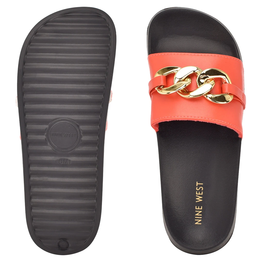 Nine West Color Pop Slinks Flat Slide Sandals 7 Nine West Color Pop Slinks Flat Slide Sandals
