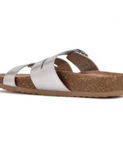 Nine West Metallic Mindset Sommie Flat Slide Sandals