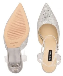 Nine West Sparkel Ankle Strap Pumps In The Clear
