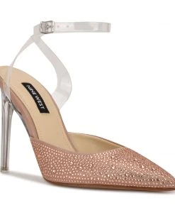 Nine West In The Clear Sparkel Ankle Strap Pumps