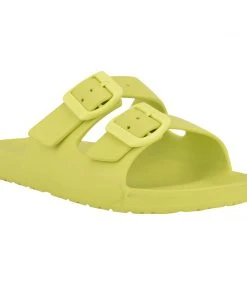 Nine West Color Pop Splash Flat Slide Sandals 8 Nine West Color Pop Splash Flat Slide Sandals