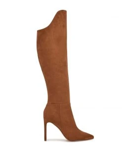 Nine West Teleena Wide Calf Heeled Boots Shoes