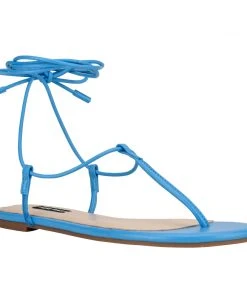 Nine West Tella Ankle Wrap Flat Sandals