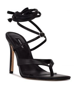Nine West Lace It Up Terrie Ankle Wrap Heeled Sandals