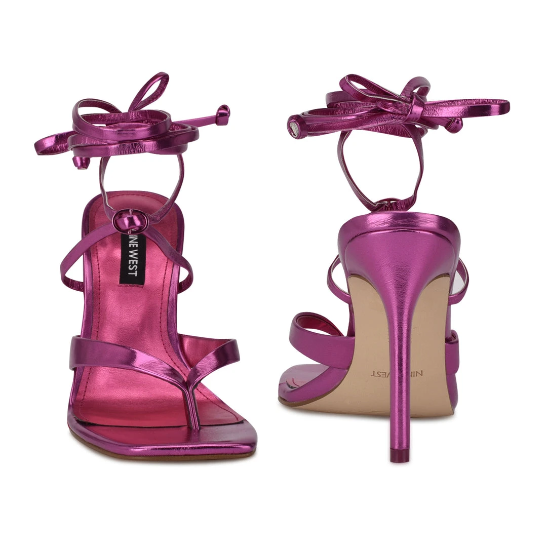 Nine West Terrie Ankle Wrap Heeled Sandals Lace It Up 6 Nine West Terrie Ankle Wrap Heeled Sandals Lace It Up