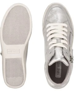 Nine West Tons High Top Hidden Wedge Sneakers Metallic Mindset