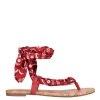 Nine West Lace It Up Trap Ankle Wrap Flat Sandals