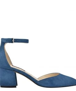Nine West Trini Ankle Strap Block Heel Pumps