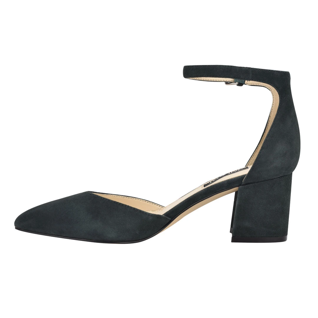 Nine West Heels Trini Ankle Strap Block Heel Pumps 6 Nine West Heels Trini Ankle Strap Block Heel Pumps