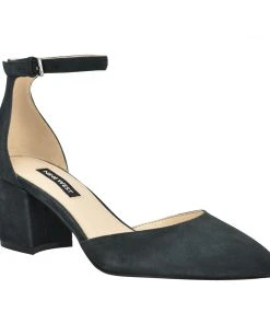 Nine West Heels Trini Ankle Strap Block Heel Pumps 9 Nine West Heels Trini Ankle Strap Block Heel Pumps