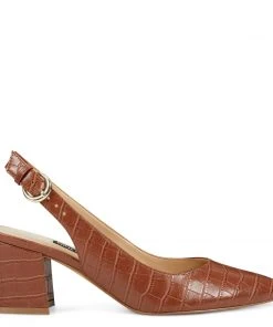 Nine West Heels Tulip Block Heel Slingback Pumps