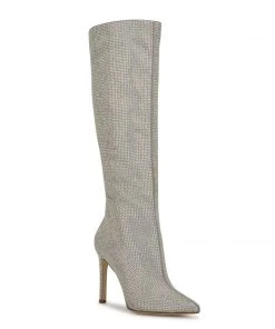 Nine West Tysh Rhinestone Dress Boots Heel Appeal