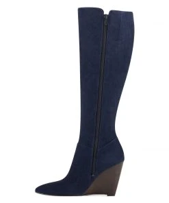 Nine West Varin Wide Calf Wedge Boots Boots & Booties