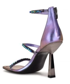 Nine West Vavoom Rhinestone Strappy Dress Sandals Color Pop
