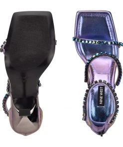 Nine West Vavoom Rhinestone Strappy Dress Sandals Color Pop