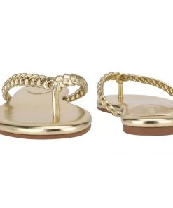 Nine West Metallic Mindset Wantit Flat Slide Sandals