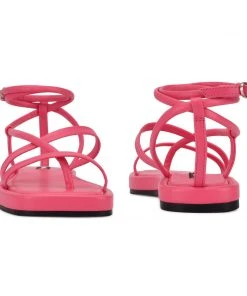 Nine West Waren Strappy Flat Sandals Y2K Revival 10 Nine West Waren Strappy Flat Sandals Y2K Revival