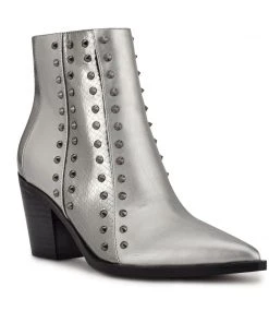 Nine West What Studded Block Heel Booties