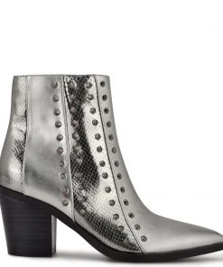 Nine West What Studded Block Heel Booties