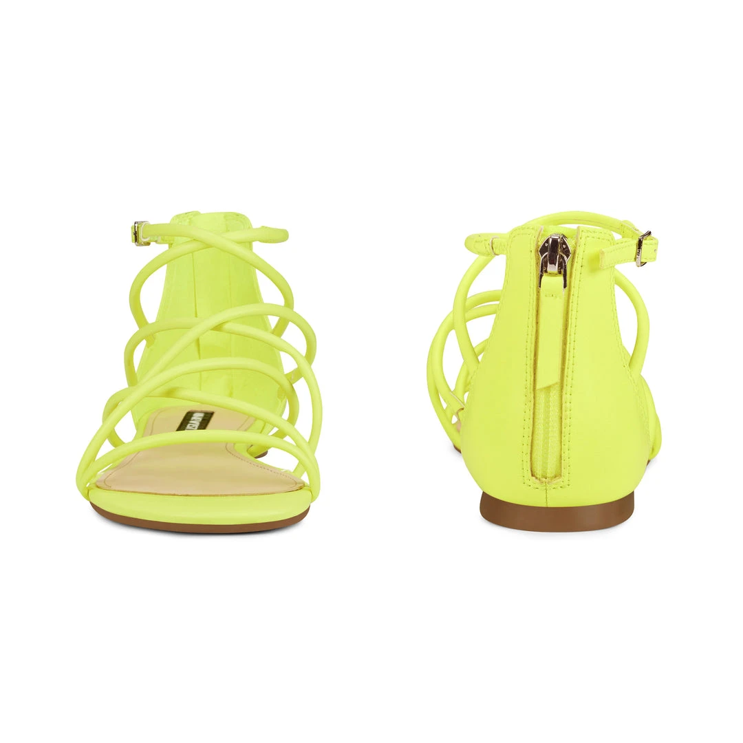Nine West Color Pop Whisper Flat Strappy Sandals 7 Nine West Color Pop Whisper Flat Strappy Sandals
