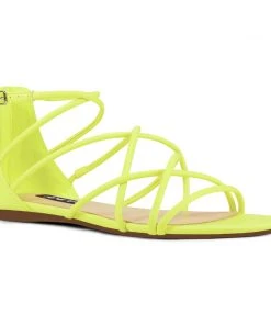 Nine West Color Pop Whisper Flat Strappy Sandals 8 Nine West Color Pop Whisper Flat Strappy Sandals