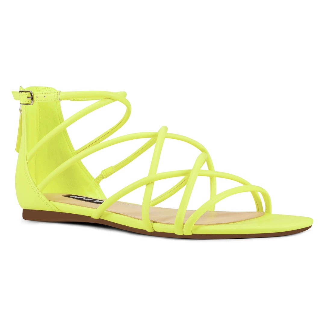 Nine West Color Pop Whisper Flat Strappy Sandals 4 Nine West Color Pop Whisper Flat Strappy Sandals
