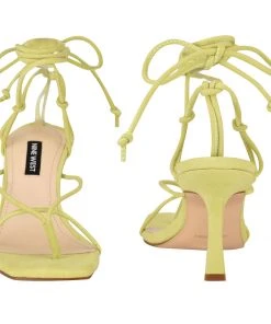 Nine West Lace It Up Yarin Ankle Wrap Heeled Sandal 10 Nine West Lace It Up Yarin Ankle Wrap Heeled Sandal