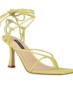 Nine West Lace It Up Yarin Ankle Wrap Heeled Sandal 8 Nine West Lace It Up Yarin Ankle Wrap Heeled Sandal
