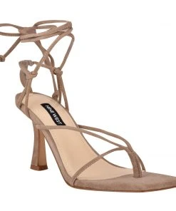 Nine West Lace It Up Yarin Ankle Wrap Heeled Sandal