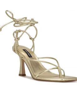 Nine West Yarin Ankle Wrap Heeled Sandal Lace It Up
