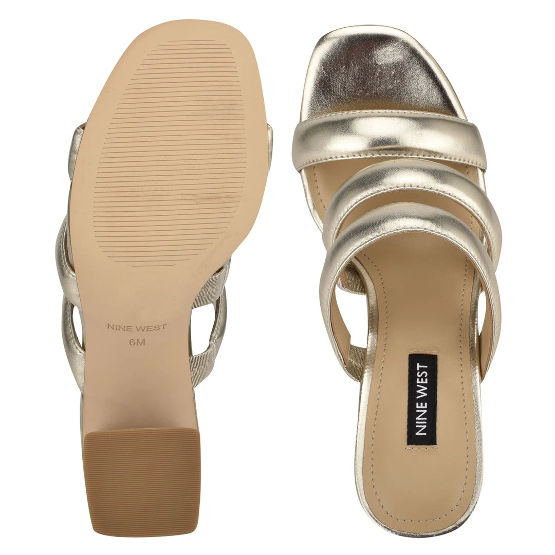Nine West Yeat Heeled Slide Sandals Metallic Mindset 7 Nine West Yeat Heeled Slide Sandals Metallic Mindset
