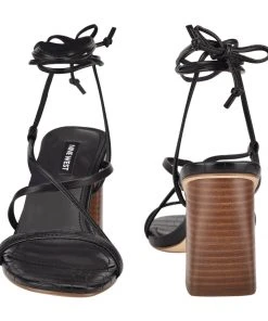 Nine West Young Ankle Wrap Heeled Sandal 10 Nine West Young Ankle Wrap Heeled Sandal