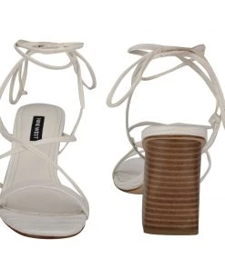 Nine West Lace It Up Young Ankle Wrap Heeled Sandal 10 Nine West Lace It Up Young Ankle Wrap Heeled Sandal