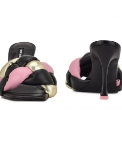 Nine West Yoyo Heeled Slide Sandals 10 Nine West Yoyo Heeled Slide Sandals