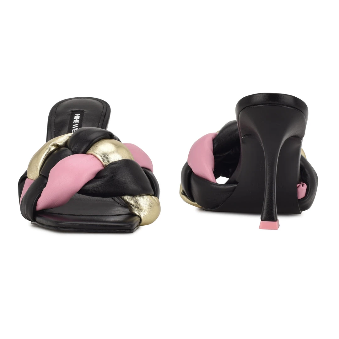 Nine West Yoyo Heeled Slide Sandals 6 Nine West Yoyo Heeled Slide Sandals