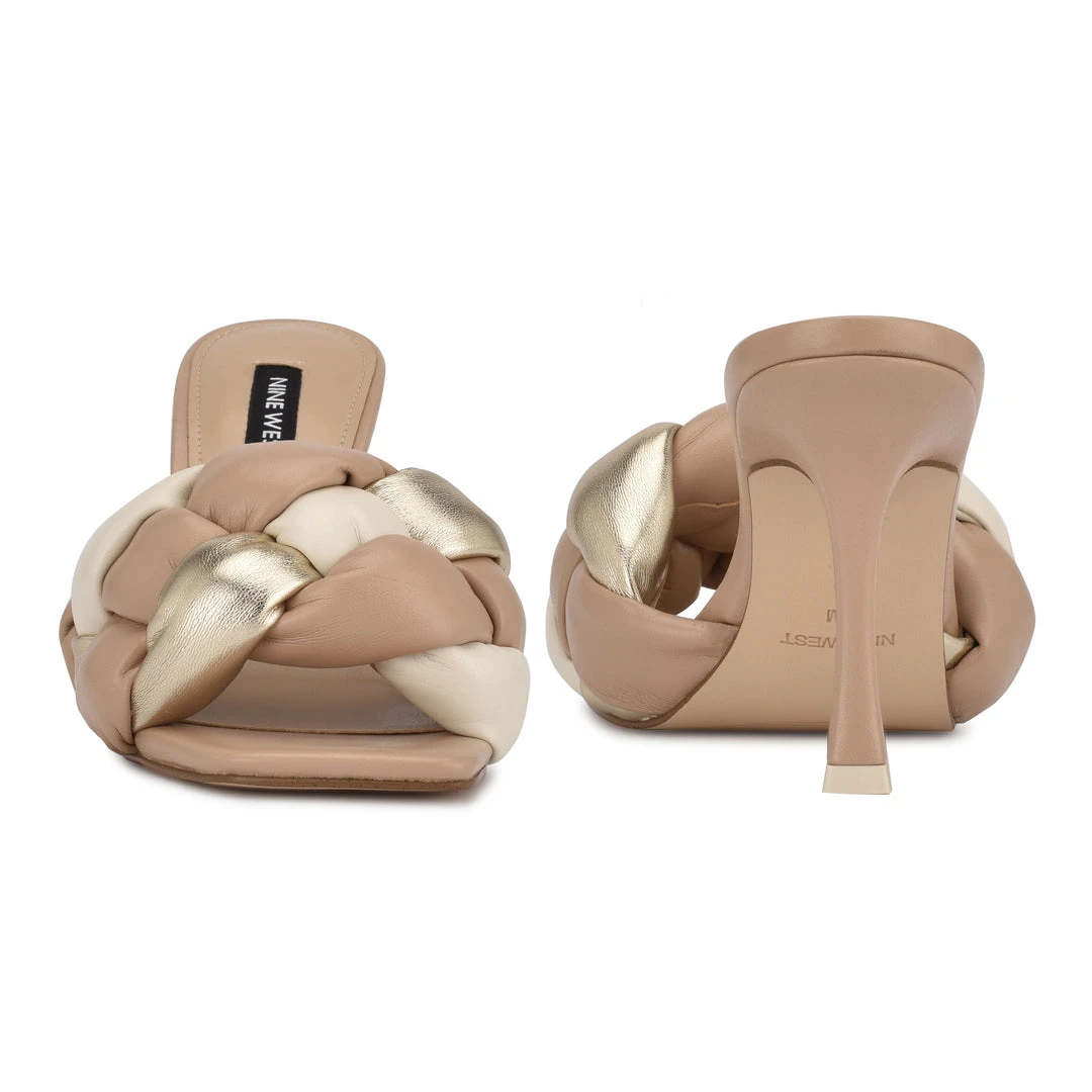 Nine West Yoyo Heeled Slide Sandals 6 Nine West Yoyo Heeled Slide Sandals