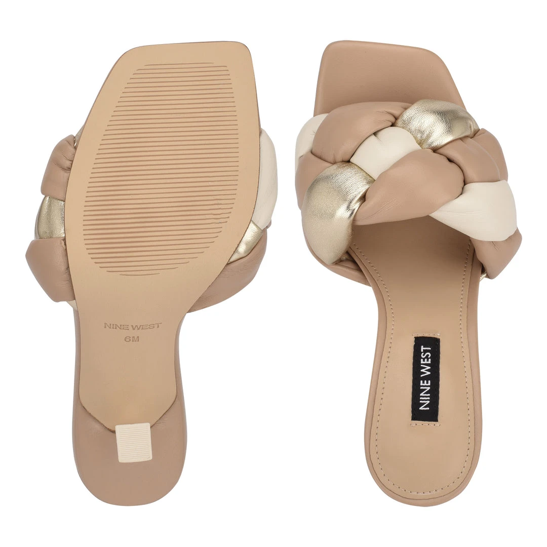 Nine West Yoyo Heeled Slide Sandals 7 Nine West Yoyo Heeled Slide Sandals