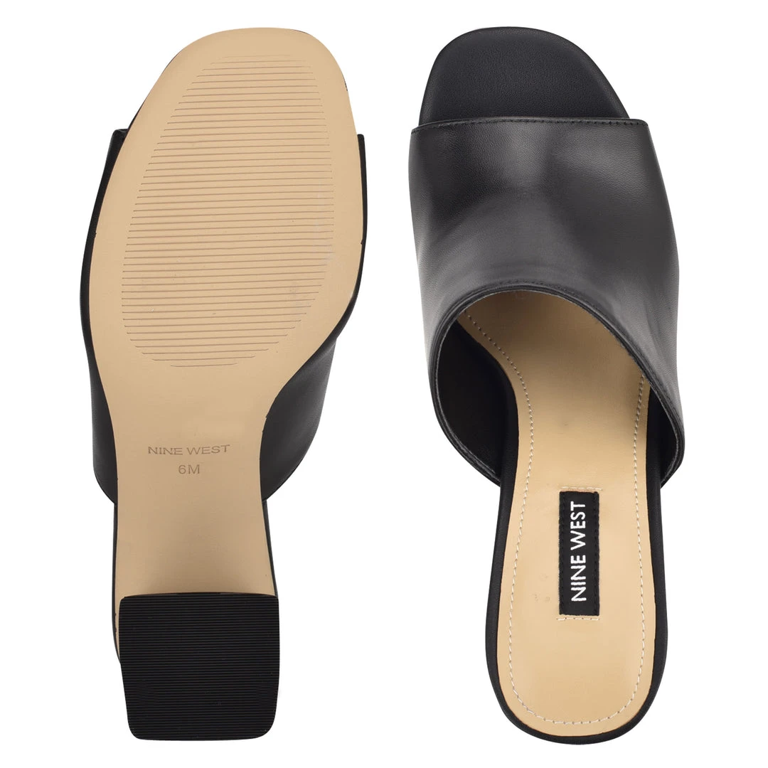 Nine West Heels Yuna Heeled Slide Sandals 7 Nine West Heels Yuna Heeled Slide Sandals