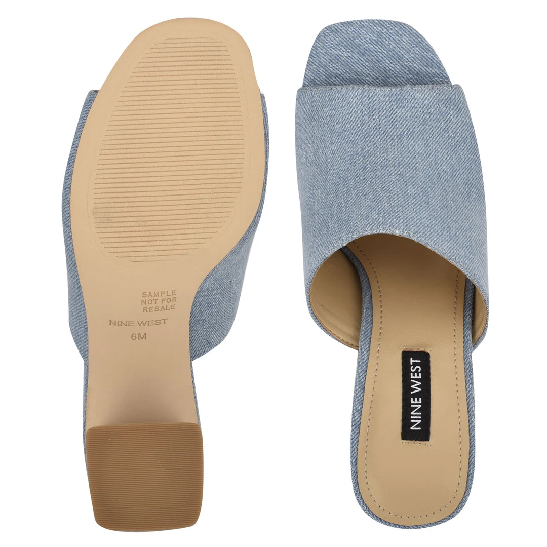 Nine West Heels Yuna Heeled Slide Sandals 7 Nine West Heels Yuna Heeled Slide Sandals