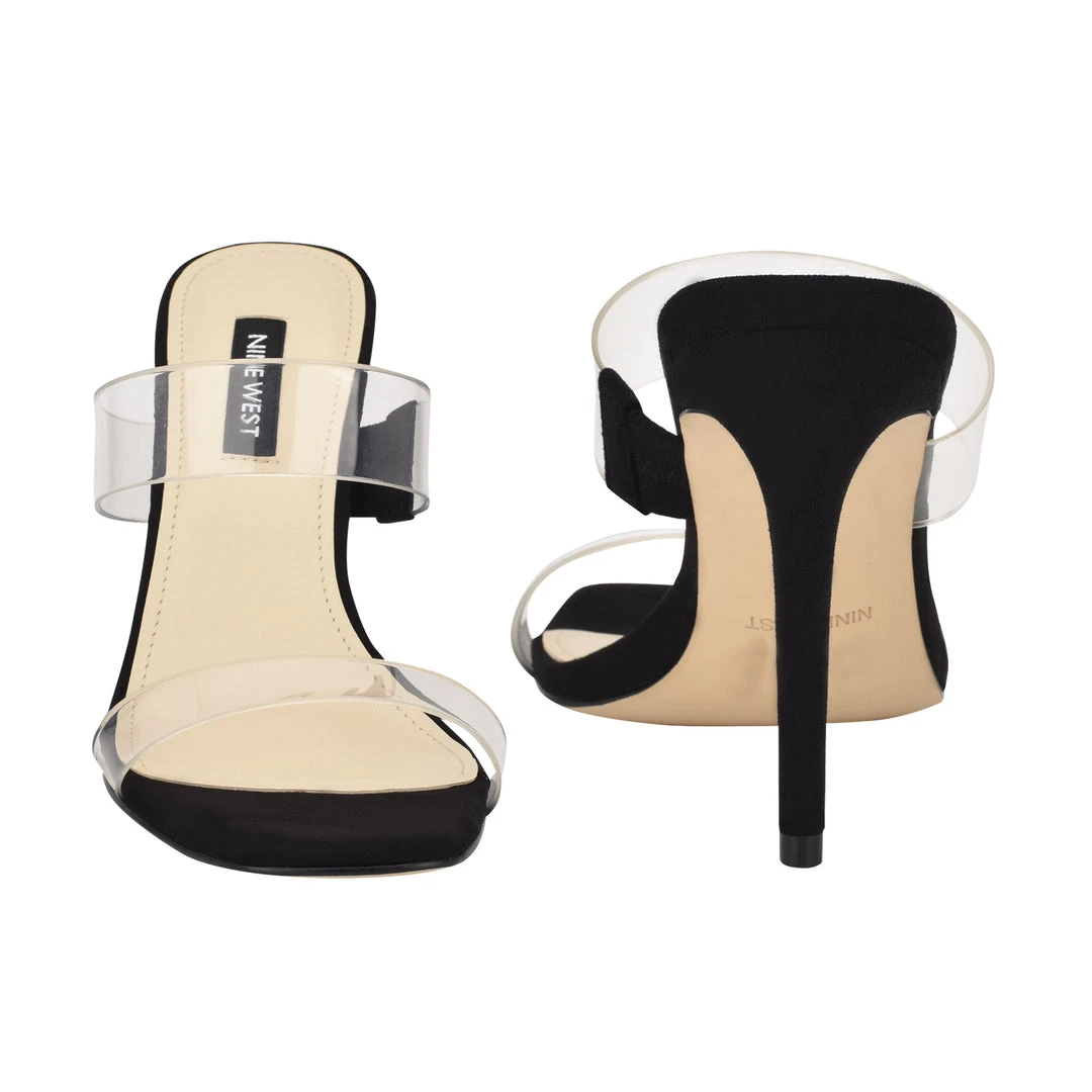 Nine West Heels Zarley Heeled Slide Sandals 7 Nine West Heels Zarley Heeled Slide Sandals
