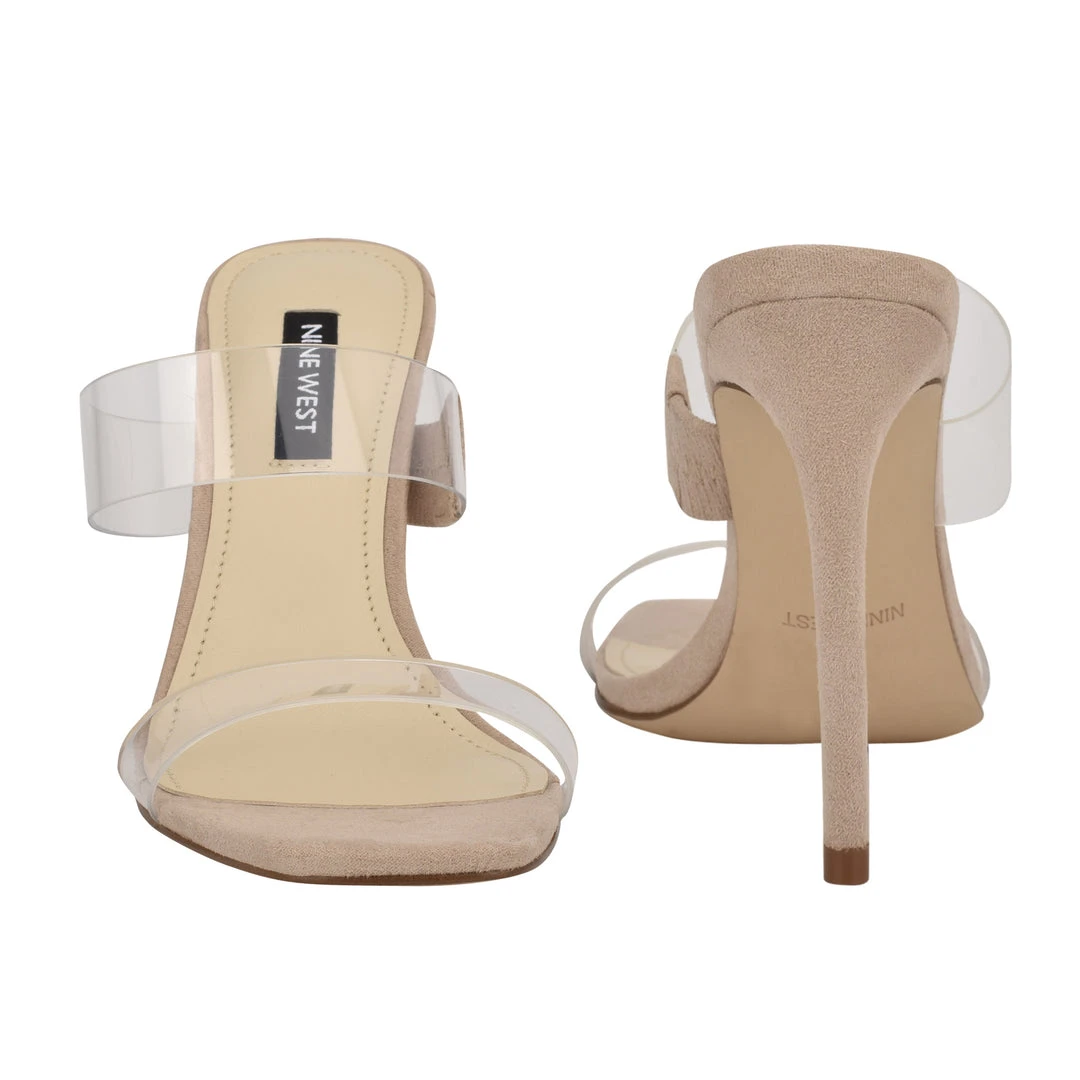 Nine West Heels Zarley Heeled Slide Sandals 7 Nine West Heels Zarley Heeled Slide Sandals