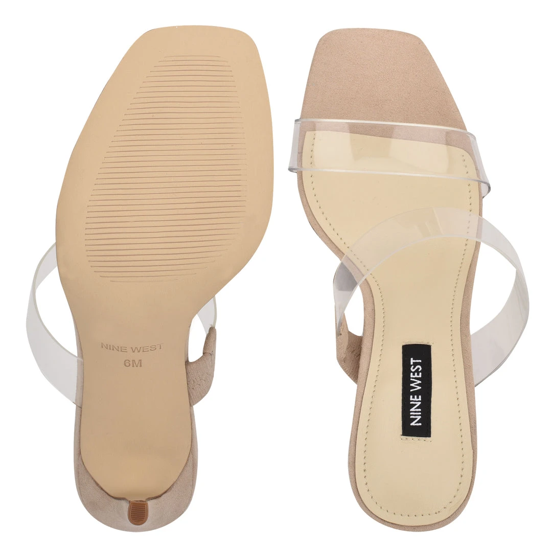 Nine West Heels Zarley Heeled Slide Sandals 8 Nine West Heels Zarley Heeled Slide Sandals