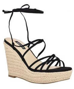 Nine West Lace It Up Havefun Ankle Wrap Espadrille Wedge Sandals