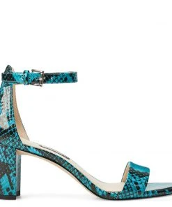 Nine West Pruce Ankle Strap Block Heel Sandals Heels